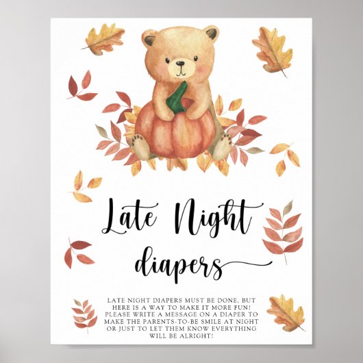 Ours et citrouille Affiche de jeu de couches de n (Devant)