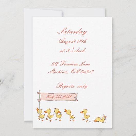 Ours et colliers Enfants Invitation Anniversaire (Dos)