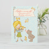 Ours et colliers Enfants Invitation Anniversaire (Debout devant)