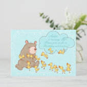 Ours et colliers Enfants Invitation Anniversaire (Debout devant)