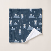 Ours et montagnes d'hiver (Gant de toilette)