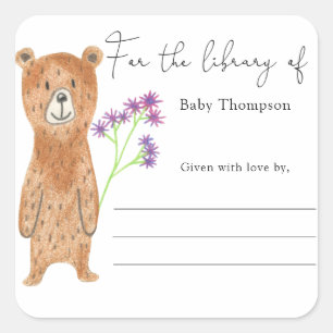 Ours - Étiquette de livre pour Baby Shower