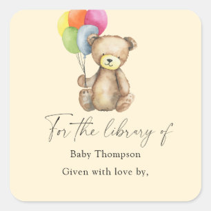 Ours - Étiquette de livre pour Baby Shower, livres