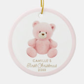 Ours Fille Premier ornement photo de Noël (Devant)