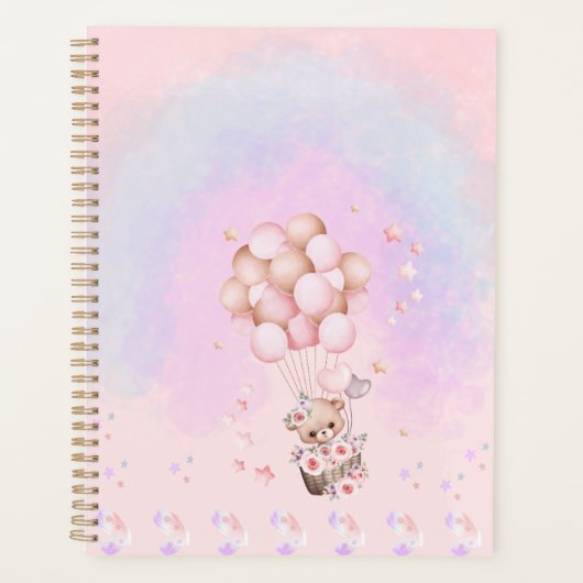 Ours flottant avec ballons – Douces rêveries paste (Devant)