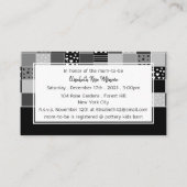 Ours Gris Patchwork, Baby shower Invitation Billet (Dos)