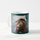 Ours grizzli et cascade Amoureux des animaux Mug d (Devant gauche)