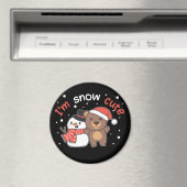 Ours Je suis Snow mignon Snowman Pun Magnet (In Situ (Lave-vaisselle))