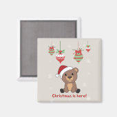 Ours Joyeux Noël Animaux d'hiver Ours Aimant (Recto/Verso)