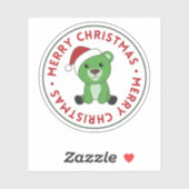 Ours Joyeux Noël Animaux d'hiver Ours Sticker (Feuille)