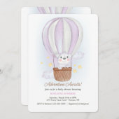 Ours Koala dans un ballon aérien rose Invitation (Devant / Derrière)