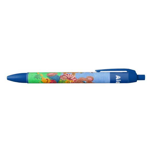 Ours mangeant le stylo bleu personnalisé par (Haut)