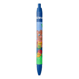 Ours mangeant le stylo bleu personnalisé par