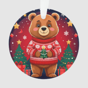 Ours mignon en pull de Noël