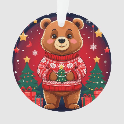 Ours mignon en pull de Noël (devant)