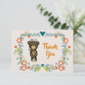 Ours mignon, Fleur Jaune et Merci de couronne fleu (Debout devant)