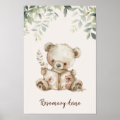 Ours Mignon Lisant des Livres Art Mural pour la Nu (Devant)