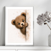 Ours Mignon qui Regarde Décoration Murale Impressi