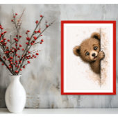 Ours Mignon qui Regarde Décoration Murale Impressi