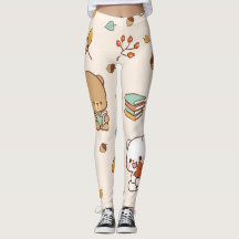 ours mignons avec livres leggings