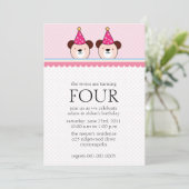 Ours mignons - le rose jumelle des invitations (Debout devant)