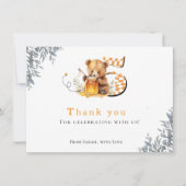 Ours minimal rustique miel 5e anniversaire Merci (Devant)