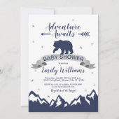 Ours Montagnes Boy Baby shower Invitation (Devant)