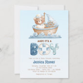 Ours Nautique Garçon Bébé Douche Invitations (Devant)