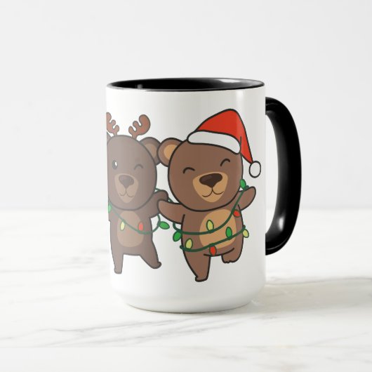 Ours Noël Animaux mignons Ours Mug (Devant droit)