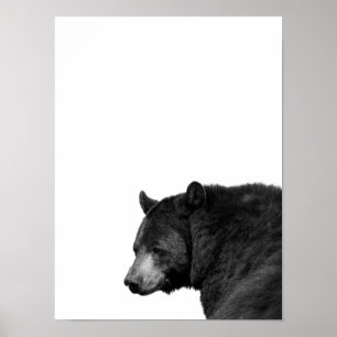 Ours Noir Blanc Cabane Pépinière Photo Affiche