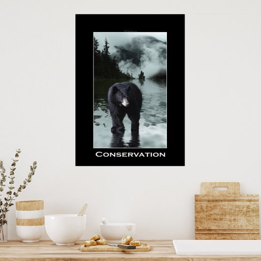 Ours noir CONSERVATION de la faune Poster (Cuisine)