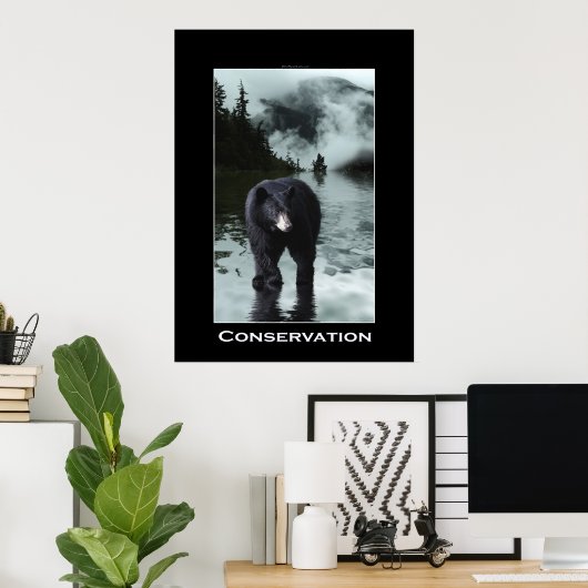 Ours noir CONSERVATION de la faune Poster (Bureau à domicile)
