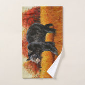 Ours noir en forêt d'automne (Serviette à main)