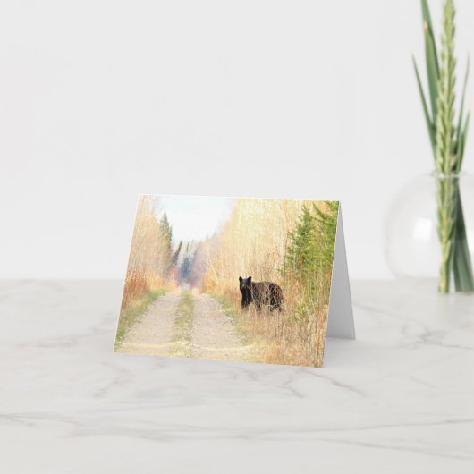 Ours noir en mouvement - Carte blanche (Devant)