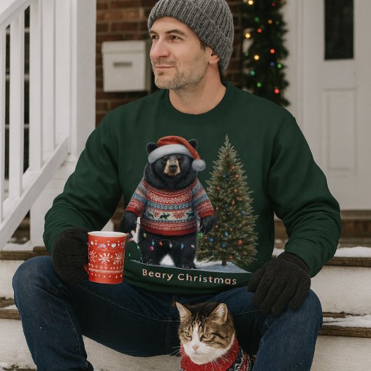 Ours noir en pull de Noël Sweatshirt de vacances