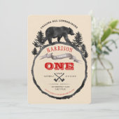 Ours noir et bûcheron Invitation d'anniversaire (Debout devant)