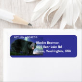 OURS NOIR Faune Retourner Adresse Étiquettes (En situation)