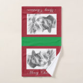 Ours noir joyeux Noël (Serviette à main)