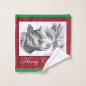 Ours noir joyeux Noël (Gant de toilette)