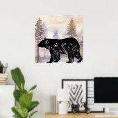 Ours Noir Mur Art, Ours Noir Poster (Bureau à domicile)