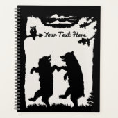 Ours Noir Silhouette Chouette Dansant Dans Les Nua (Devant)