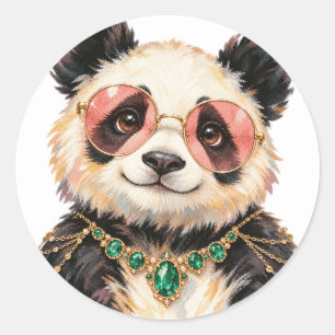 Ours Panda Aquarelle Autocollant d'art d'animal