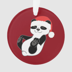 Ours panda de Noël avec le casquette rouge de Pè