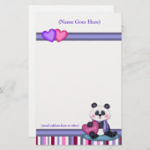 Ours panda et papeterie personnalisés de rayure (Devant / Derrière)