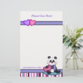 Ours panda et papeterie personnalisés de rayure (Debout devant)