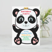 Ours Panda Mignon & Invitation Multicolore de Fria (Debout devant)