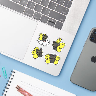 Ours papillon avec lunettes mignon sticker Kawaii