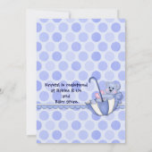 Ours Parapluie bleu - Invitation (Dos)