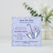 Ours Parapluie bleu - Invitation (Debout devant)