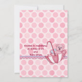 Ours Parapluie rose - Invitation (Dos)